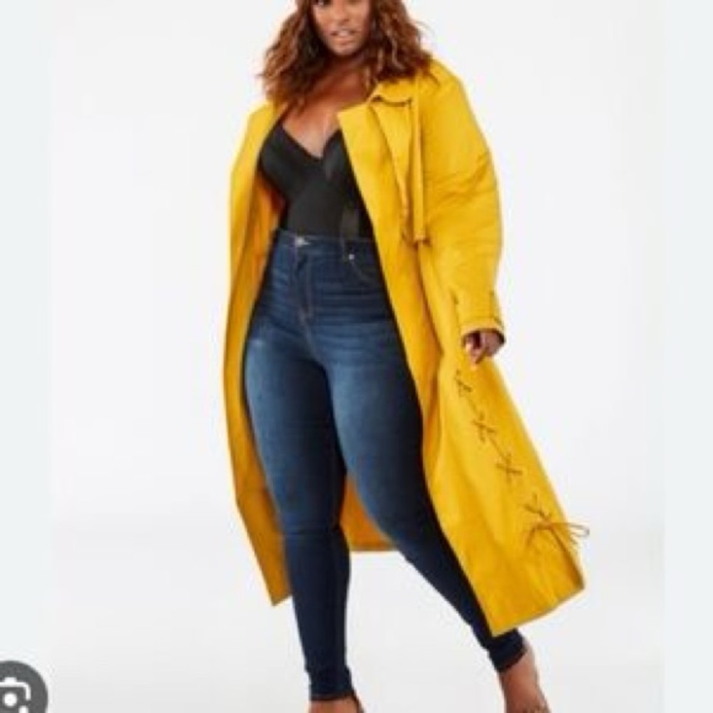Ashley Stewart Vibrant Yellow Trench Coat